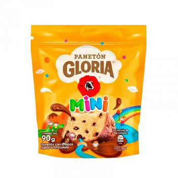 Panetón Gloria Mini Chocolate en bolsa de 90 gr.